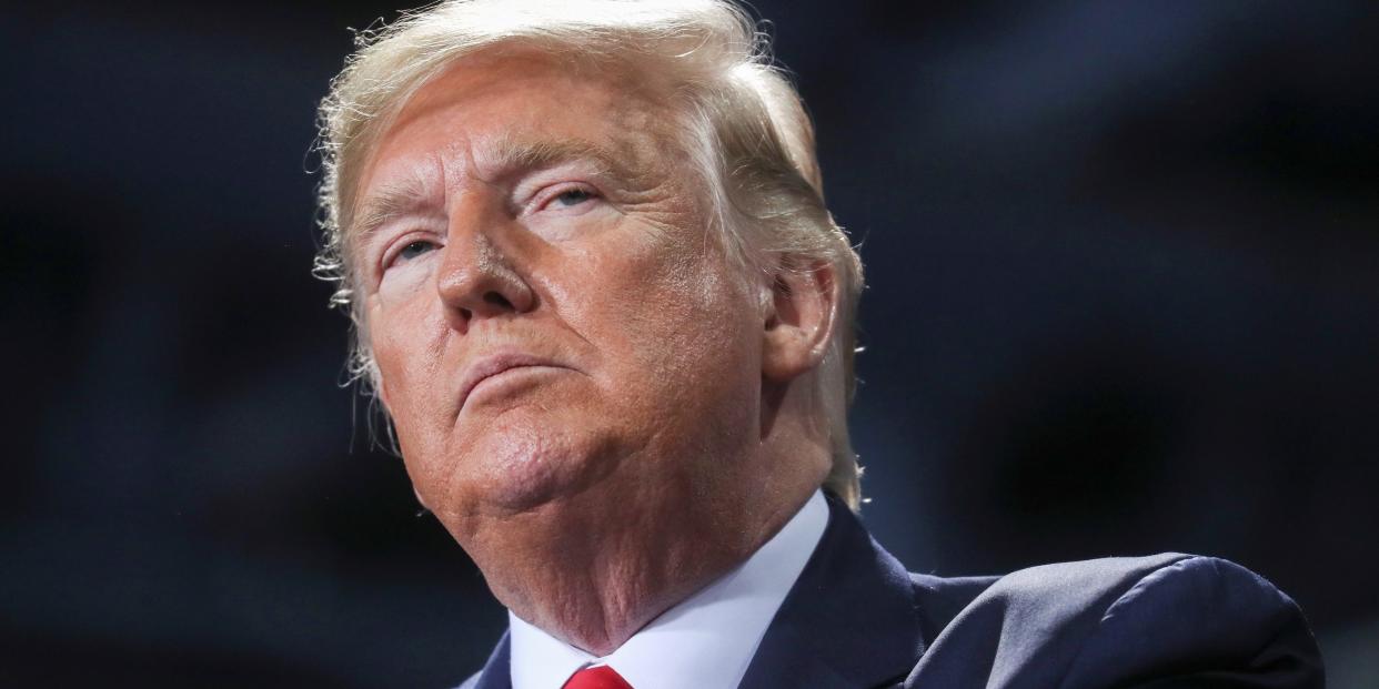 FILE PHOTO: U.S. President Donald Trump looks on during a campaign rally in Battle Creek, Michigan, U.S., December 18, 2019. REUTERS/Leah Millis 