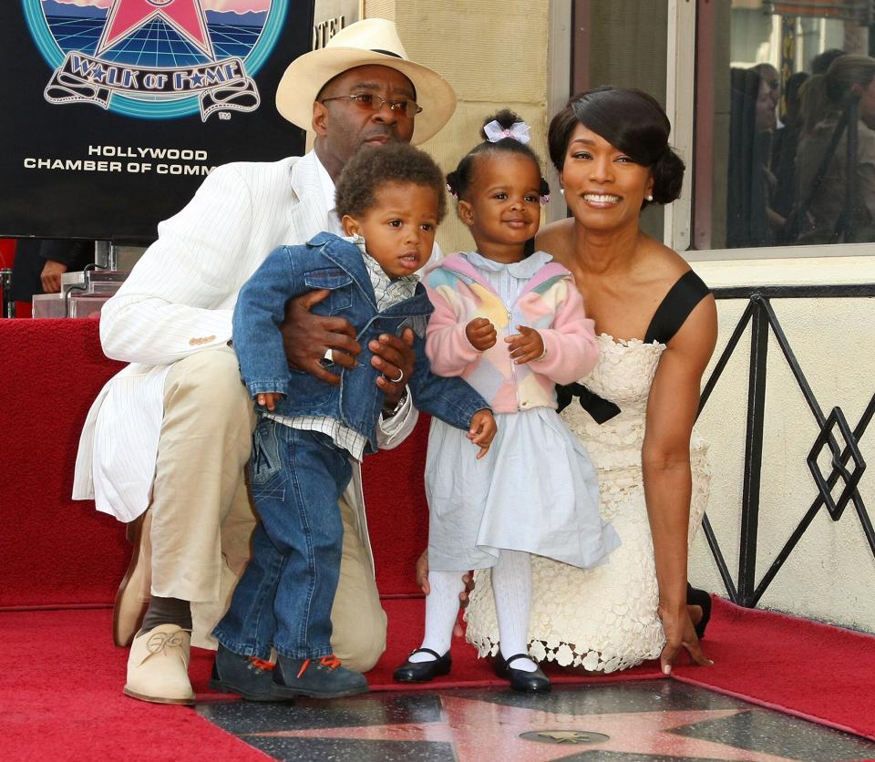 Courtney B. Vance, Angela Bassett and their children attend the ceremony honoring her with a star on the Hollywood Walk of Fame on March 20, 2008 in Hollywood, California