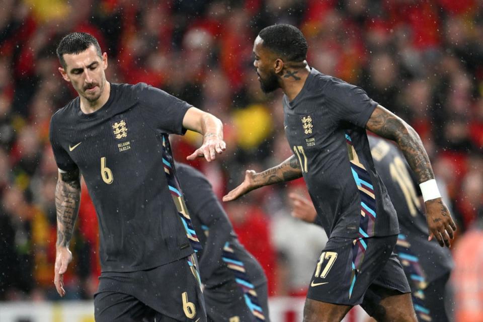 Lewis Dunk cost England a goal as Ivan Toney scored his first for the Three Lions (The FA via Getty Images)