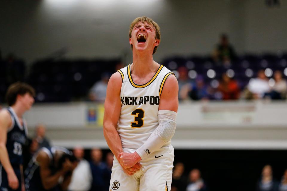 The Kickapoo Chiefs beat the Lee Summit West Titans in a Class 6 quarterfinal matchup at Southwest Baptist University on Friday, March 10, 2023.