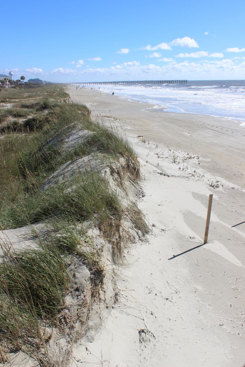 On Saturday, October 1, beach erosion at Ocean Isle was evident from Hurricane Ian's storm surge.