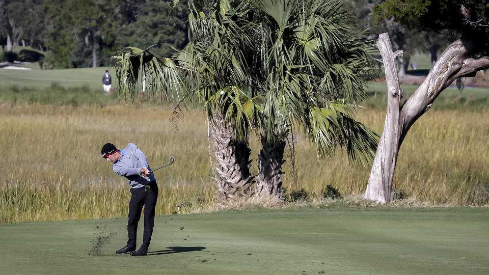 Charles Howell III hits from the eighth fairway during the second round of the RSM Classic golf tournament on Friday, Nov. 16, 2018, in St. Simons Island, Ga. (AP Photo/Stephen B. Morton)