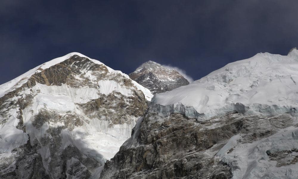 Mount Everest, centre.