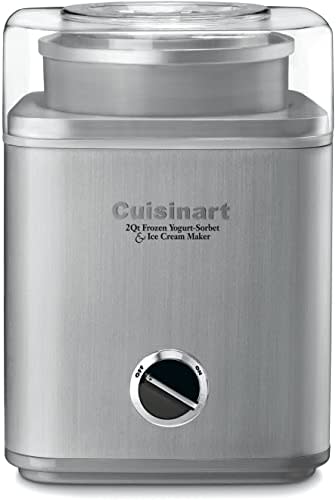 Ice Cream Maker by Cuisinart, Ice Cream and Frozen Yogurt Machine, 2-Qt. Double-Insulated Freezer Bowl, Silver, ICE30BCP1