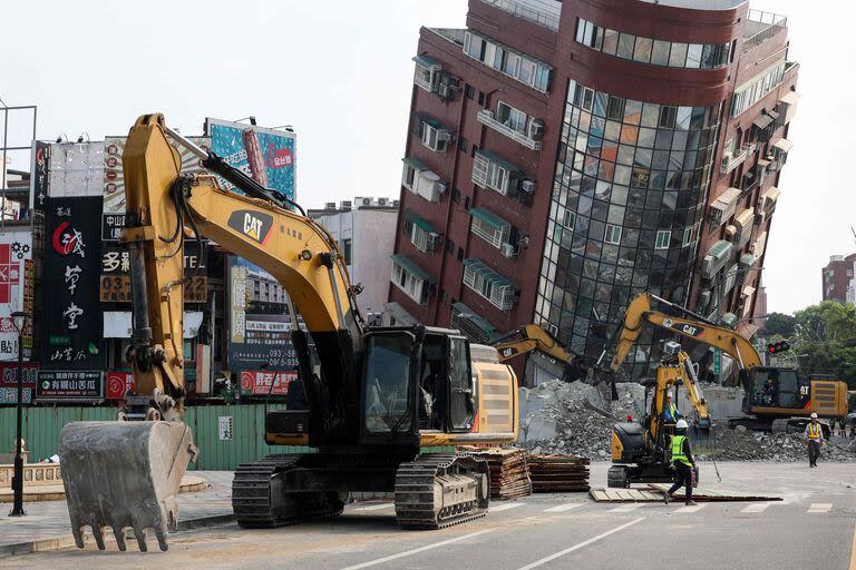 El terremoto dejó diez muertos registrados hasta el momento (Photo by CNA / AFP) / Taiwan OUT - China OUT - Macau OUT / Hong Kong OUT RESTRICTED TO EDITORIAL USE