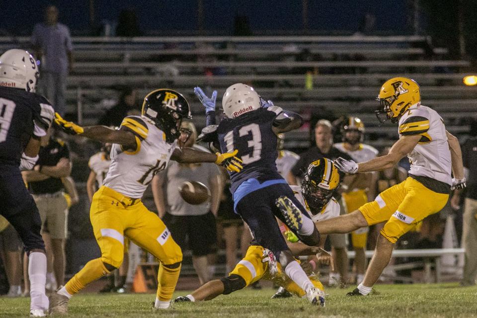 Red Lion's Garrett Coppersmith kicks a long field goal. Red Lion defeated West York, 45-32, in football at West York Area High School, Friday, September 2, 2022.