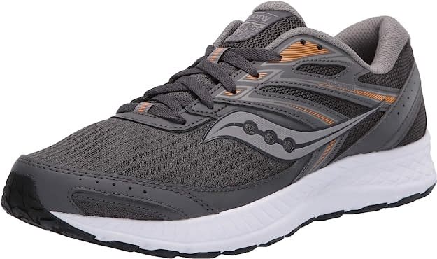 saucony two tone gray running shoe
