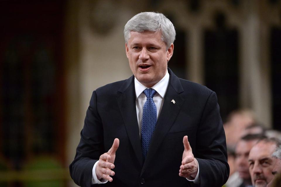 Prime Minister Stephen Harper answers a question during Question Period in the House of Commons in Ottawa on Tuesday, June 2, 2015.  