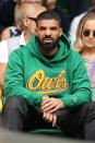 Rapper Drake sits on Centre Court
