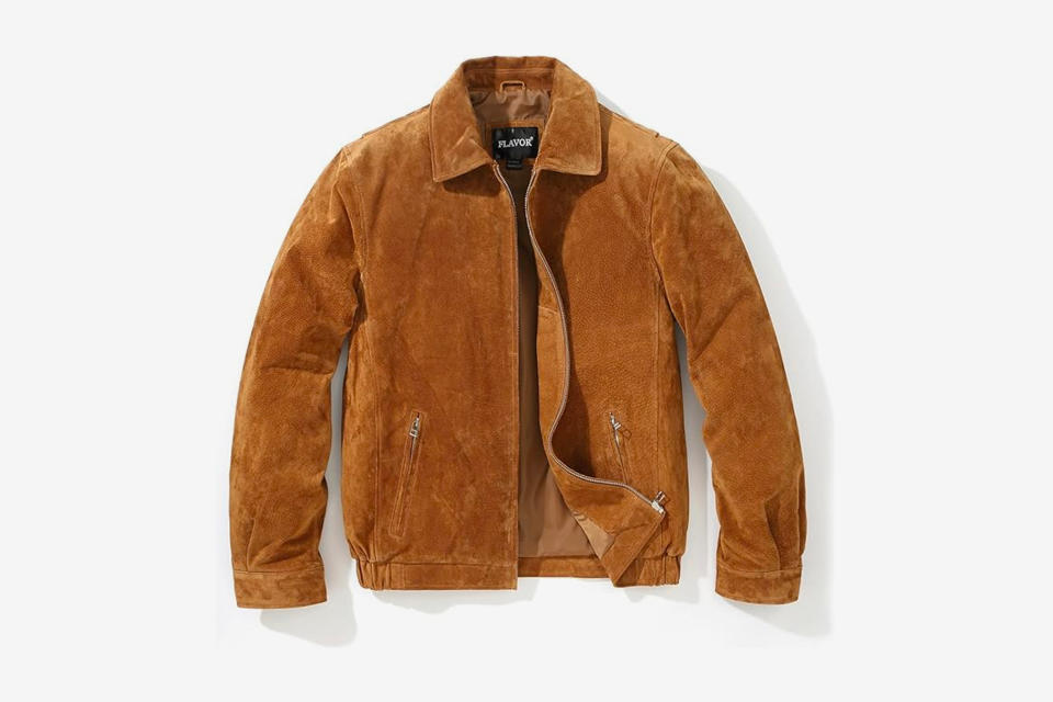 FLAVOR Suede Leather Bomber Jacket