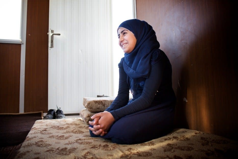 One of the girls at the Zaatari refugee camp.