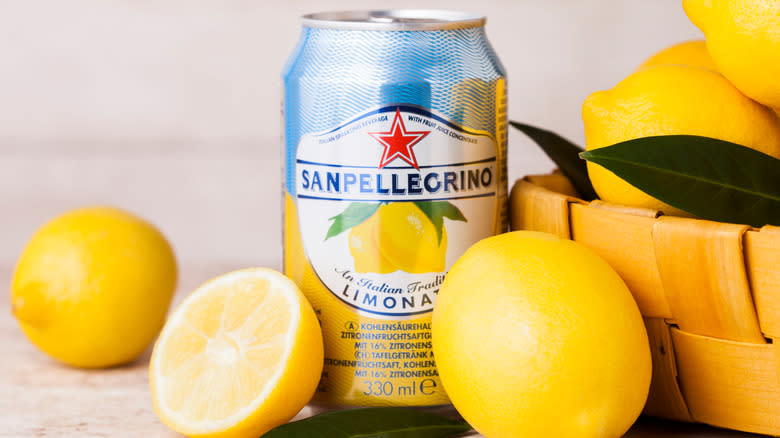 can of lemon San Pellegrino