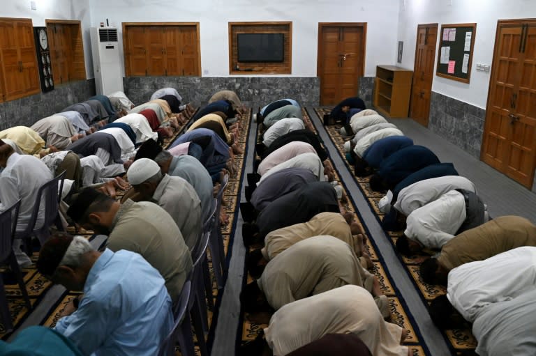 Pakistan's Ahmadis praying in the Rabwah city of eastern Punjab province in September 2023 (Arif ALI)