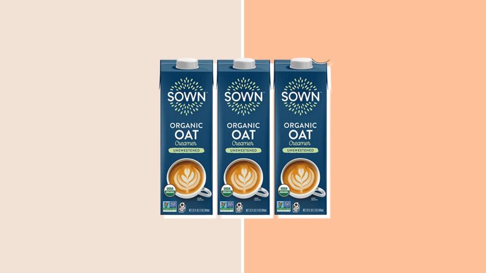 This unsweetened oat milk creamer has an indulgent texture that's comparable to dairy.