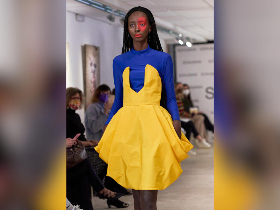 Das Fashionlabel Sohuman präsentierte auf der London Fashion Week seine Werke. (Bild: imago images/alfa images)