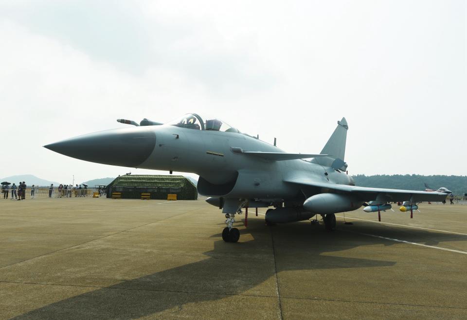 Photo taken on Sept. 29, 2021 shows a J-10C fighter jet during the air Show 2021 in Zhuhai, South China's Guangdong Province.