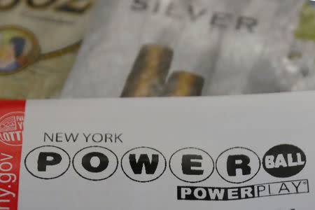 A Powerball lottery ticket is seen in Port Washington, New York, U.S. January 5, 2018. REUTERS/Shannon Stapleton