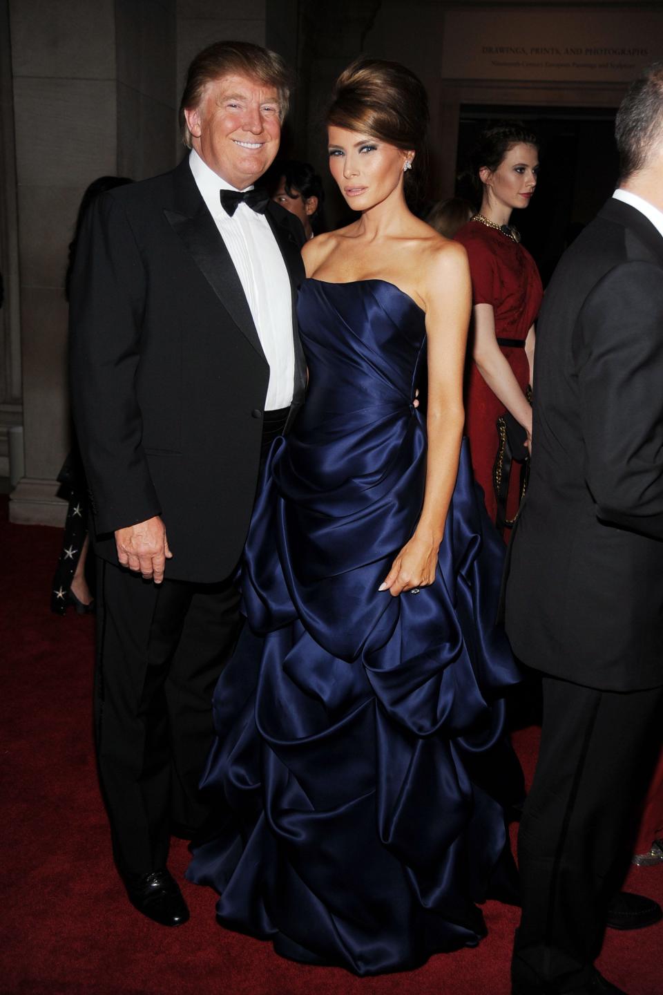 Donald Trump and Melania Trump attend the Met Gala in 2010