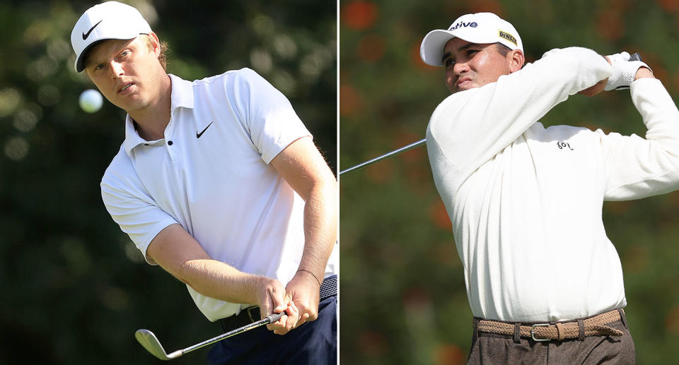 Pictured left to right, Aussie golf stars Cam Davis and Jason Day.