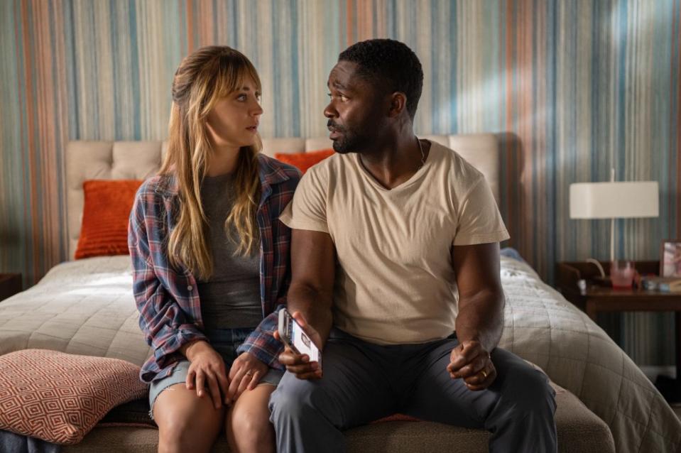 Kaley Cuoco and David Oyelowo star in “Role Play.” (Photo credit: Prime Video)