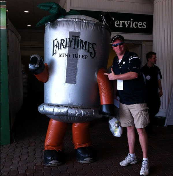 Mint Julep mascot at the 138th Kentucky Derby horse race at Churchill Downs Saturday, May 5, 2012, in Louisville, Ky.