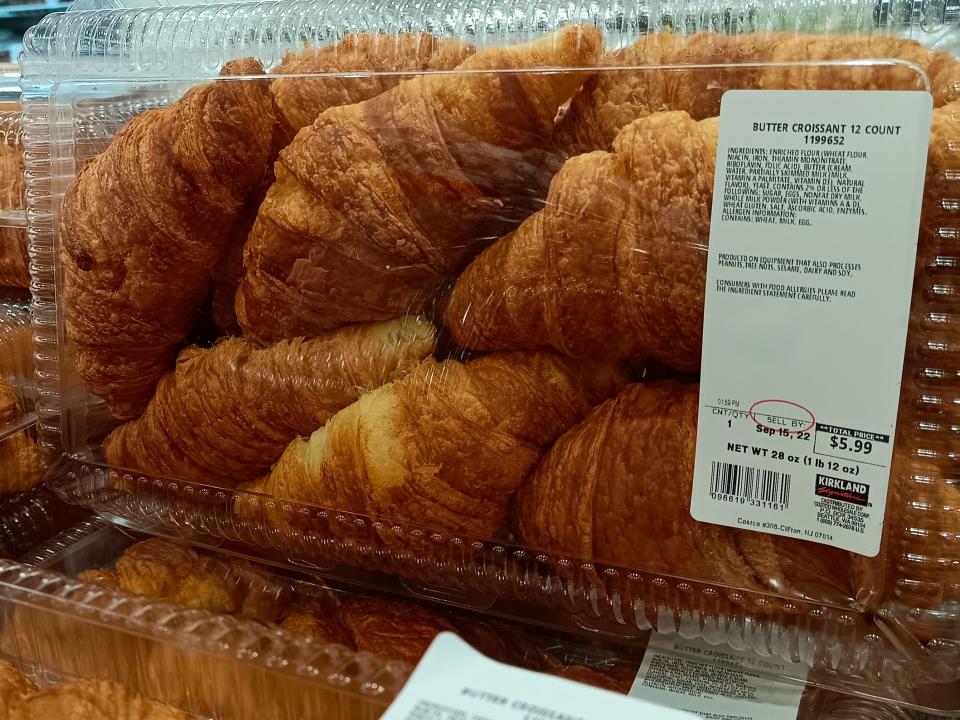 Stack of Costco's butter croissants