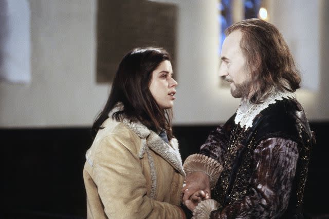 <p>Peter Kernot / TV Guide / Signboard Hill Prod. / courtesy Everett</p> Neve Campbell and Patrick Stewart in 'The Canterville Ghost'.