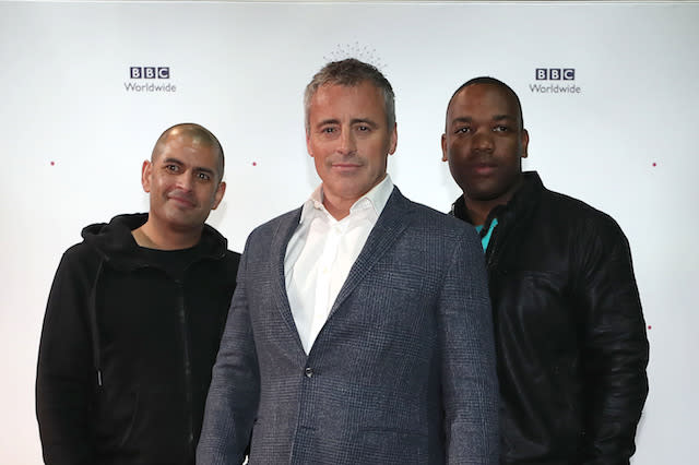 Top Gear presenters, Chris Harris (left), Matt LeBlanc (centre) and Rory Reid attend the showcase gala for BBC Worldwide in at the ACC Liverpool.