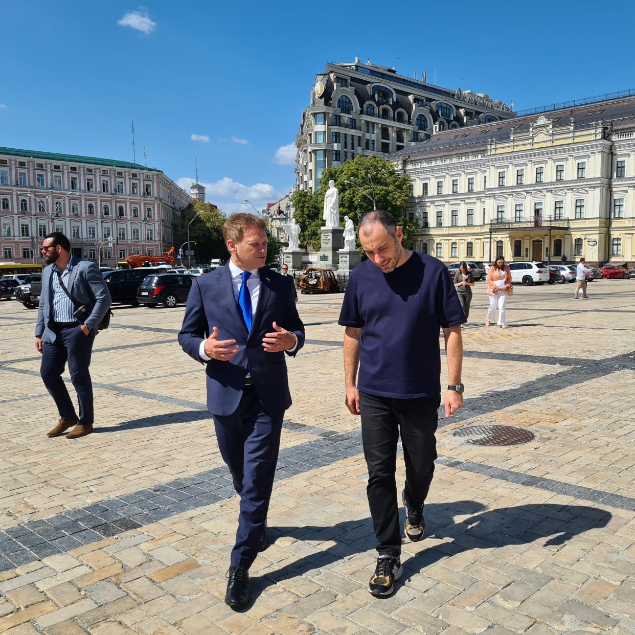 Deputy prime minister of Ukraine, Oleksandr Kubrakov, with the UK’s former energy security secretary, Grant Shapps (UK Government/PA Wire)