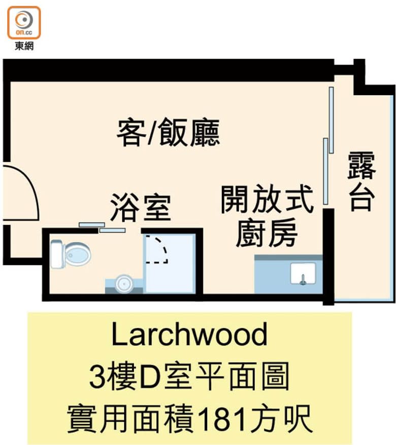 Larchwood 3樓D室平面圖