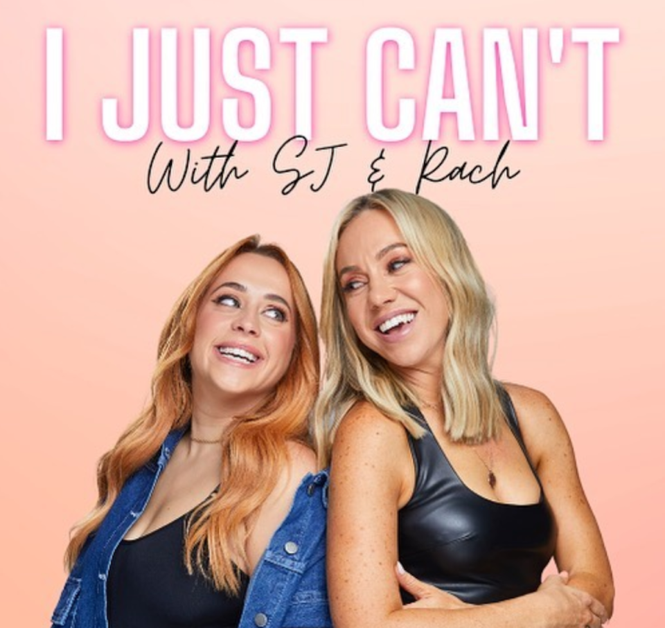 Rachel Carr and SJ Calleja's podcast poster for 'I Just Can't'. 