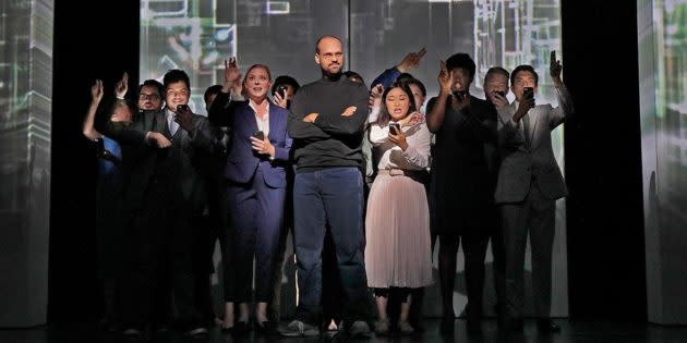 The original Santa Fe Opera production of “The (R)evolution of Steve Jobs,” which has its West Coast premiere at Seattle Opera. (Santa Fe Opera Photo / Ken Howard)