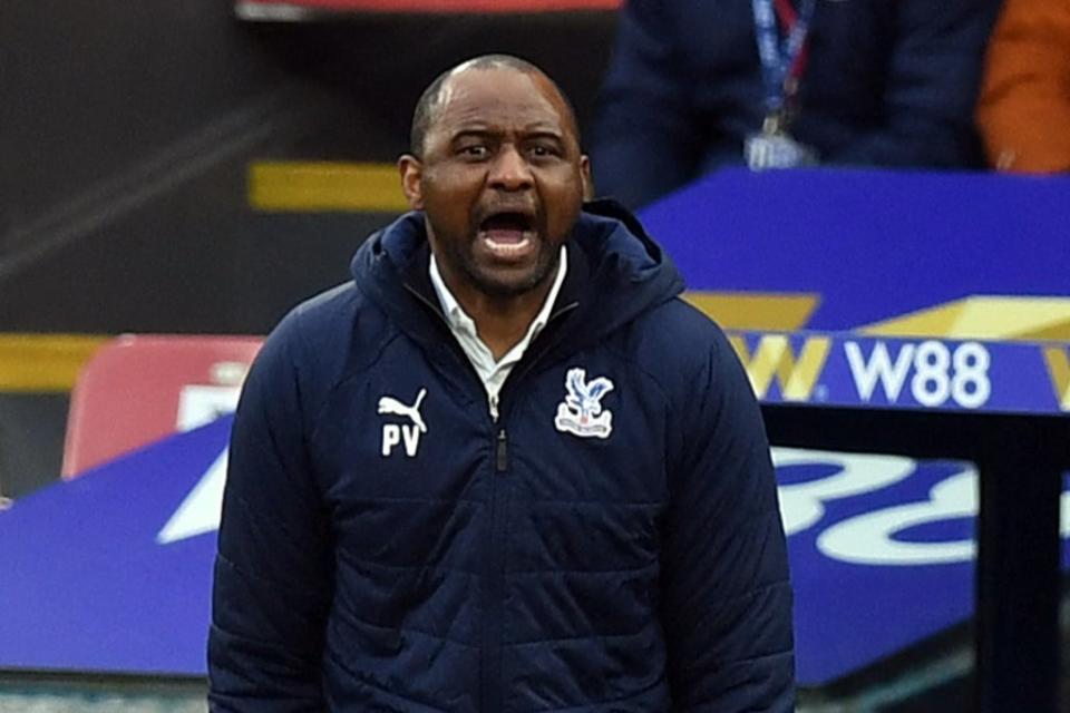 Patrick Vieira was left furious with the officials after Crystal Palace’s 3-1 defeat by Liverpool at Selhurst  (AFP via Getty Images)