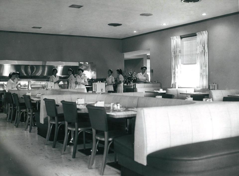 Interior of Bill Knapp's restaurant, June 15, 1955.