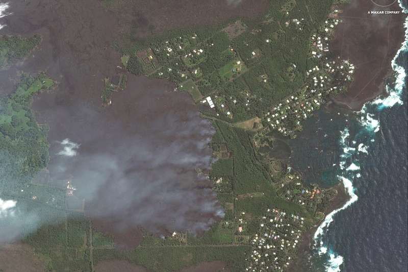 夏威夷幾勞亞火山5月初再度開始噴發，岩漿覆蓋超過21平方公里。（美聯社）
