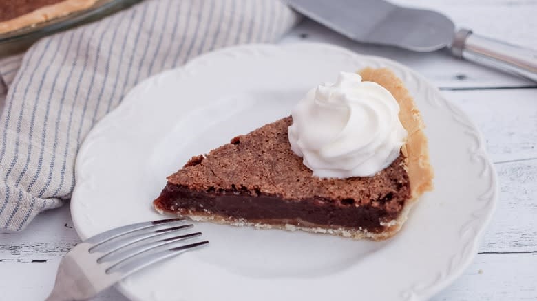 chocolate pie with whipped cream