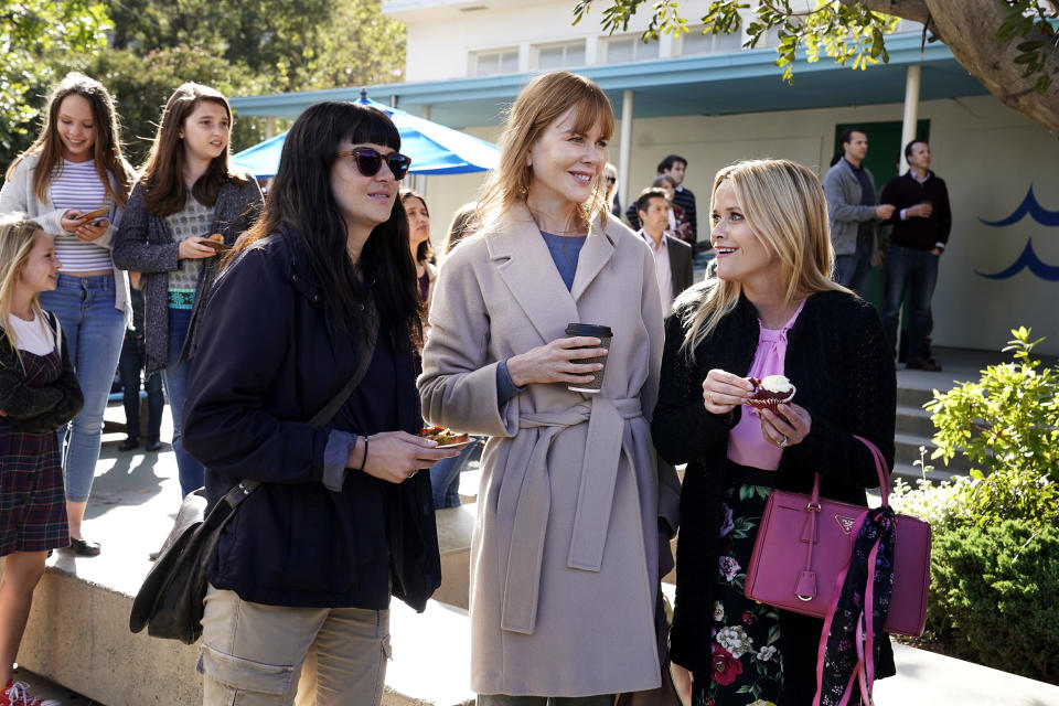 Shailene Woodley, Nicole Kidman and Reese Witherspoon in 'Big Little Lies'. (PHOTO: Jennifer Clasen/HBO)        