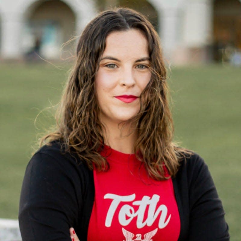 24-year-old Town Councilmember Hannah Toth is serving her first four-year term, which will expire in 2026.