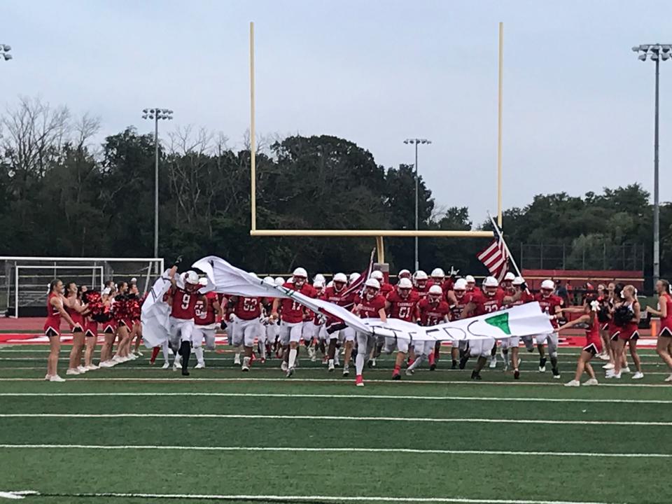 The Westwood football team takes the field for its 2023 season opener in the Jim Grasso Kickoff Classic on Friday, Aug. 25, 2023.