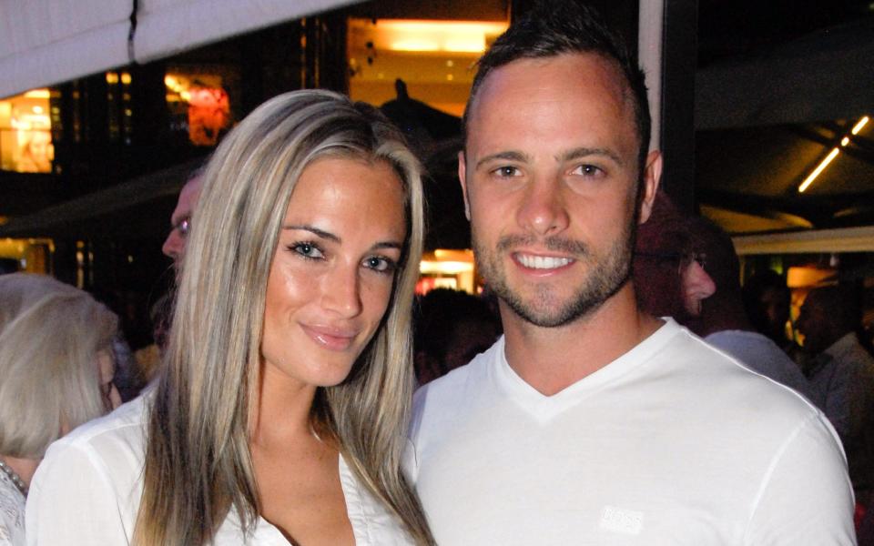 Reeva Steenkamp with Pistorius – they had only been together for three months when she was murdered