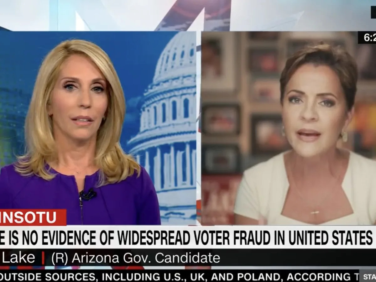 Arizona GOP gubernatorial candidate Kari Lake repeats claims about voter fraud a..