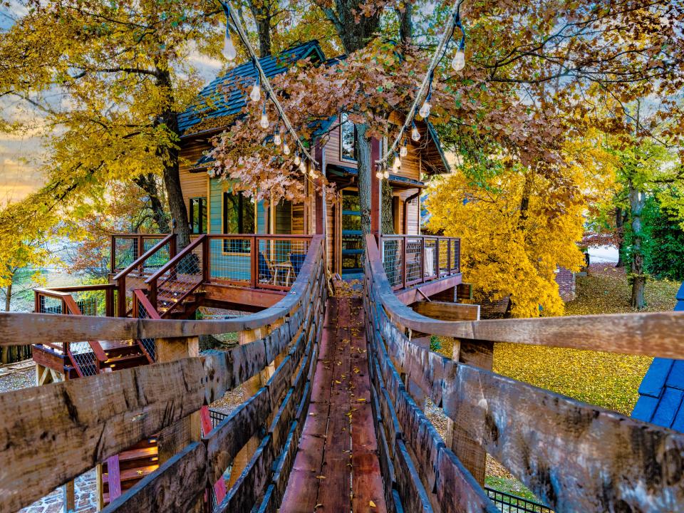 The bridge to the lookout patio.