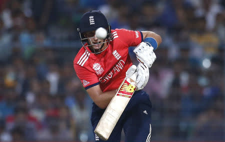 Cricket - England v West Indies - World Twenty20 cricket tournament final - Kolkata, India - 03/04/2016. England's Joe Root plays a shot. REUTERS/Adnan Abidi