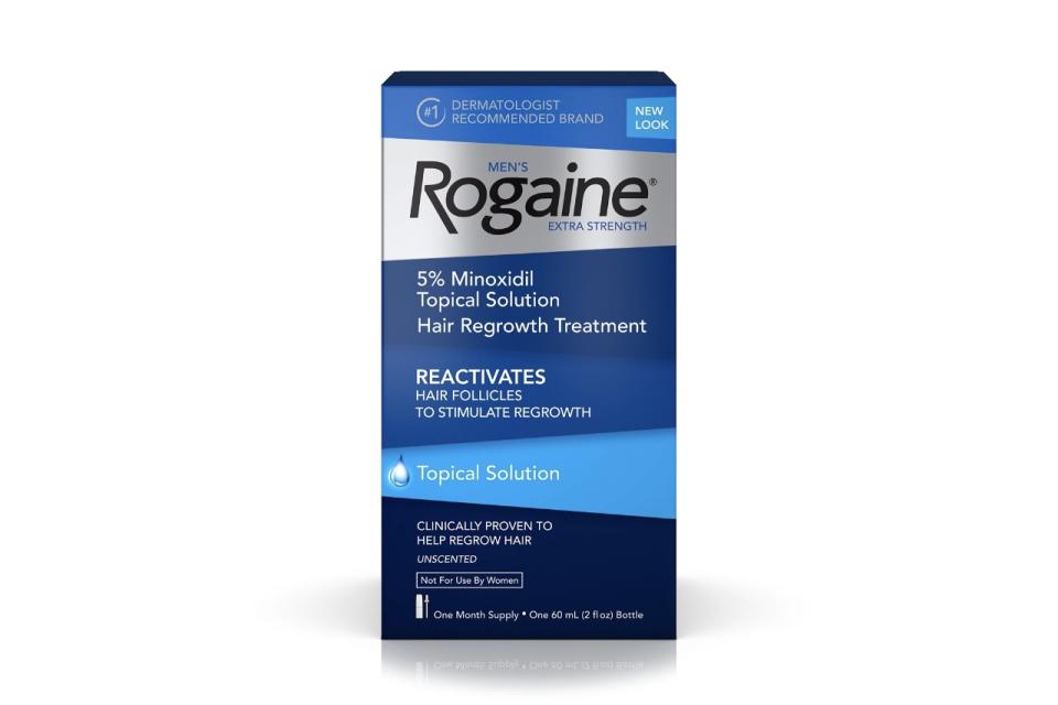 Solución tópica Rogaine extra fuerte con minoxidil al 5 % para hombres
