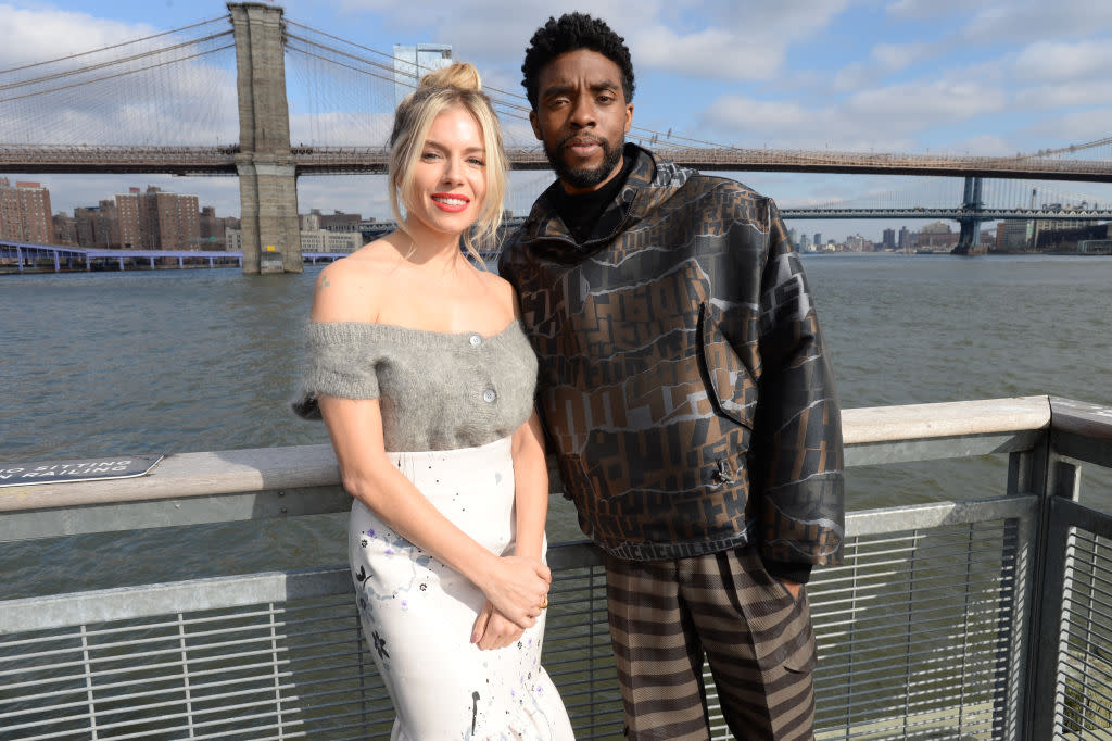 Sienna Miller and Chadwick Boseman co-starred in 2019's "21 Bridges." (Photo: Brad Barket/Getty Images for STXfilms)