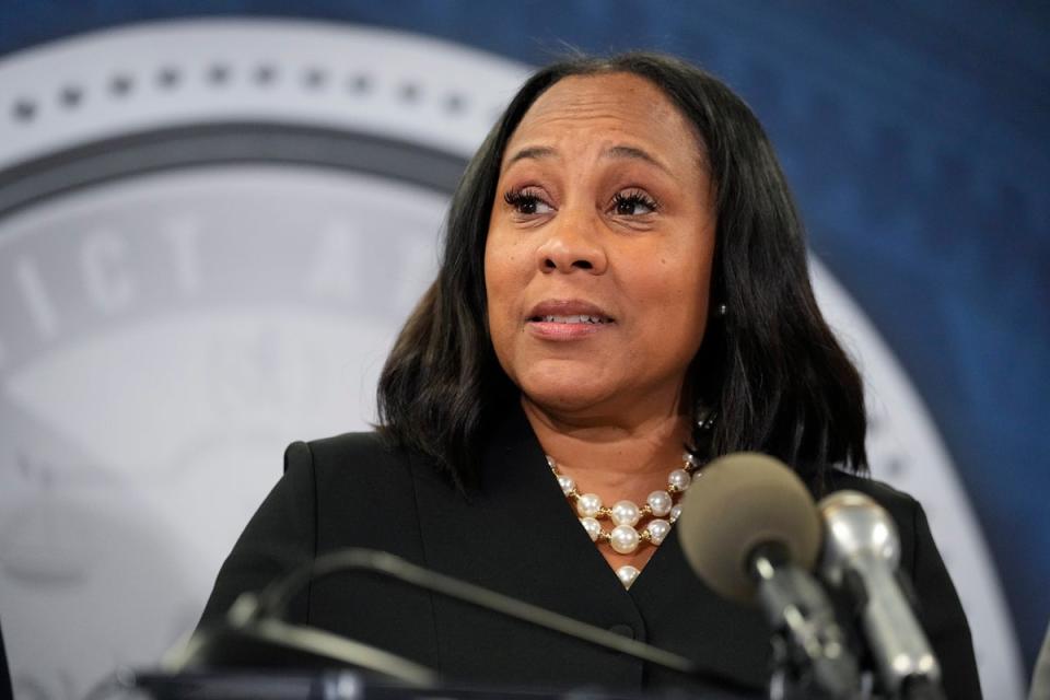 Fulton County district attorney Fani Willis investigated Donald Trump for allegedly interfering in the state’s 2020 election results (AP)