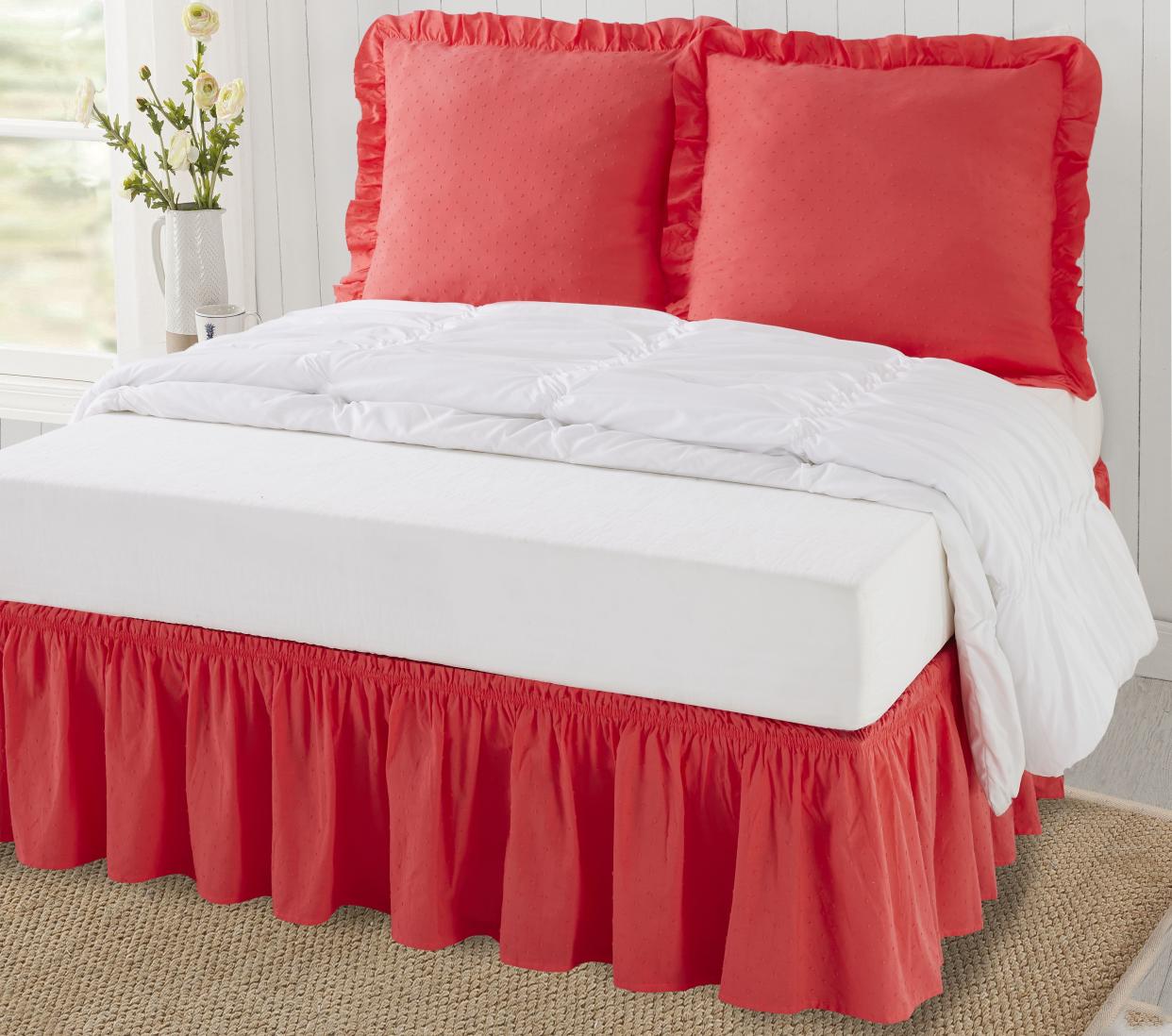 <p><a href="https://go.redirectingat.com?id=74968X1596630&url=https%3A%2F%2Fwww.walmart.com%2Fip%2FThe-Pioneer-Woman-Coral-Cotton-Swiss-Dot-3-Piece-Bedskirt-and-Sham-Set%2F714338624&sref=https%3A%2F%2Fwww.thepioneerwoman.com%2Fproducts%2Fa60513818%2Fthe-pioneer-woman-bedskirt-sham-set-sale-2024%2F" rel="nofollow noopener" target="_blank" data-ylk="slk:Shop Now;elm:context_link;itc:0;sec:content-canvas" class="link rapid-noclick-resp">Shop Now</a></p><p>The Pioneer Woman Coral Cotton Swiss Dot 3-Piece Bedskirt and Sham Set</p><p>walmart.com</p><p>$7.43</p>