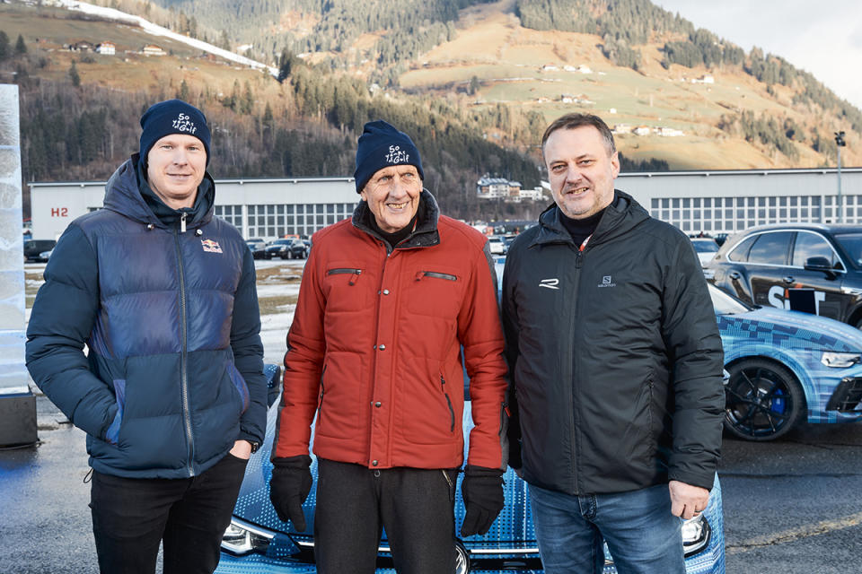 左起六屆FIA World Rallycross年度冠軍Johan Kristoffersson、賽車傳奇人物Hans-Joachim Stuck，Volkswagen R 高性能部門負責人Reinhold Ivenz，大眾 R 業務部門負責人
