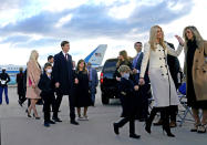 <p>Ivanka Trump, husband Jared Kushner and their children, Tiffany Trump and Donald Trump Jr. arrive at Joint Base Andrews. </p>