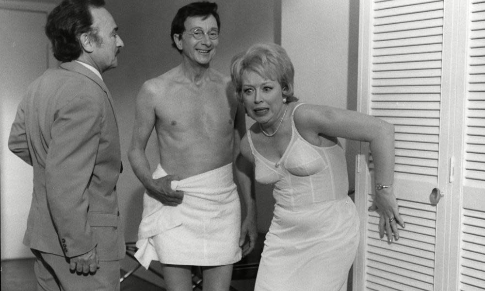 June Whitfield with Kenneth Connor and Charles Hawtrey in a scene from Carry on Abroad